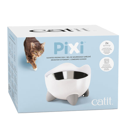 AnimalstoreXL Catit Pixi Verhoogd Eetkommetje Wit