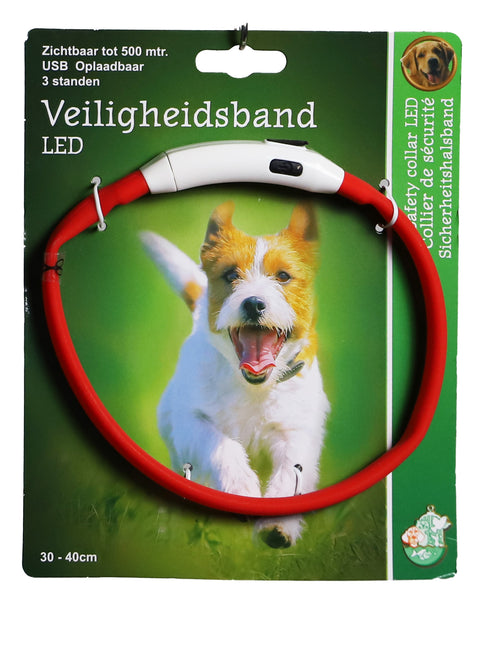 AnimalstoreXL Boon veiligheidshalsband verstelbaar LED 30-40cm