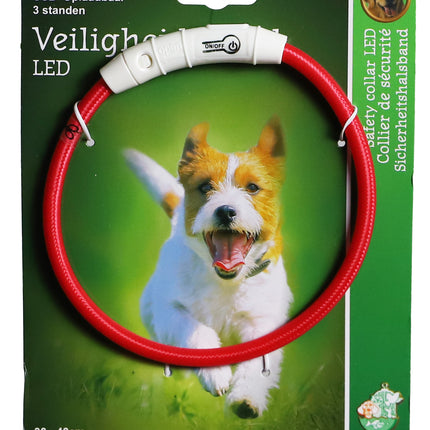 AnimalstoreXL Boon veiligheidshalsband LED nylon verstelbaar 30-40cm