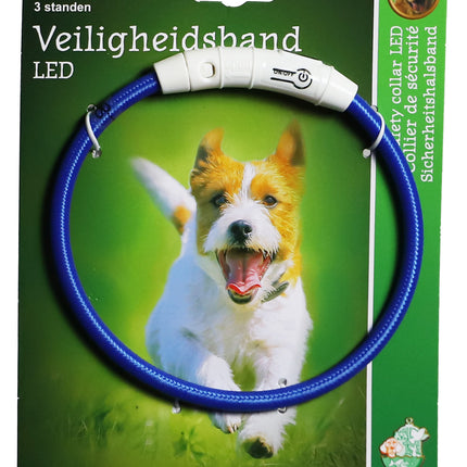AnimalstoreXL Boon veiligheidshalsband LED nylon verstelbaar 30-40cm
