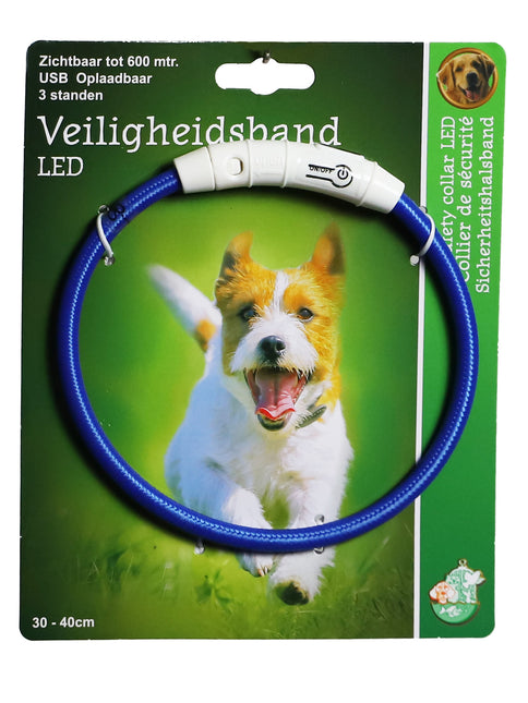 AnimalstoreXL Boon veiligheidshalsband LED nylon verstelbaar 30-40cm