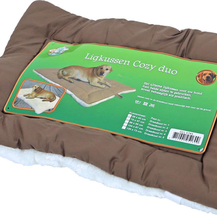 AnimalstoreXL Boon Ligkussen Cozy Duo Bruin Wit 58x42cm