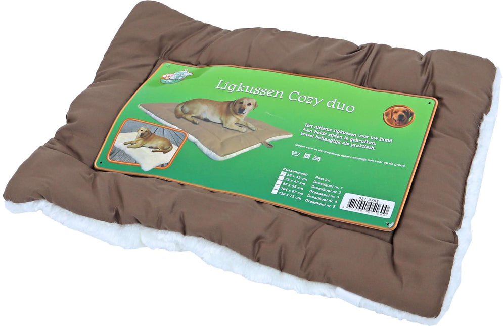 AnimalstoreXL Boon Ligkussen Cozy Duo Bruin Wit 58x42cm