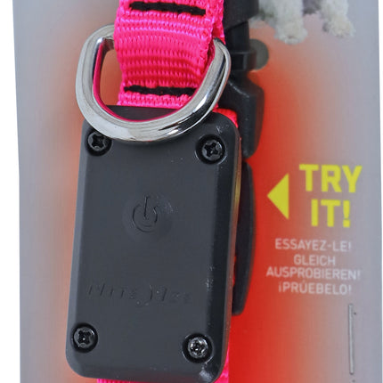 AnimalstoreXL Nite-Ize Halsband Verlicht Verstelb. Roze 20-30cm