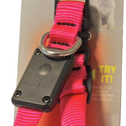 AnimalstoreXL Nite-Ize Halsband Verlicht Verstelb. Roze 20-30cm