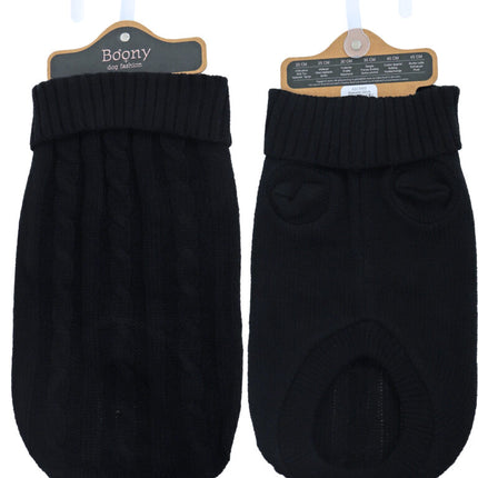 AnimalstoreXL Boony Hondenkabeltrui Zwart 30cm