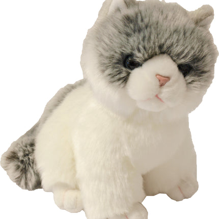 AnimalstoreXL Boony Kitten Pluche Zittend Wit Grijs 20cm