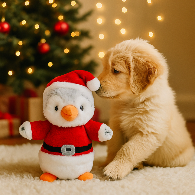 Boon Penguin Plush with Christmas Suit Black White 32cm