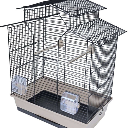 AnimalstoreXL Interzoo Vogelkooi Iza 2 Zwart Beige