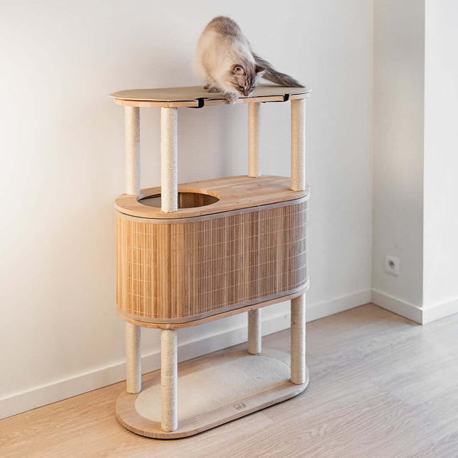 AnimalstoreXL Ebi Krabpaal Bamboe Tori 113 78x39x113cm Beige