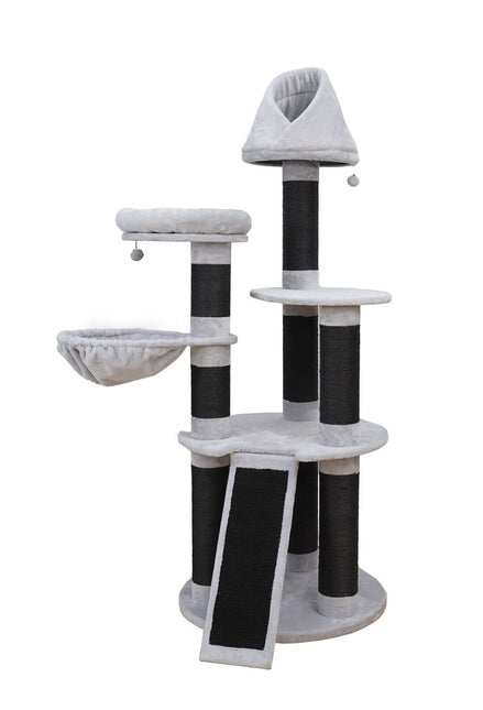 AnimalstoreXL Ebi Krabpaal Ottawa - 78x78x200cm Grijs/Zwart