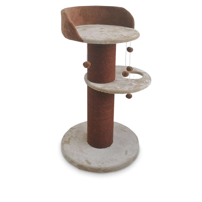 AnimalstoreXL Duvoplus Krabpaal Gabriel - 60x60x102cm Beige/Oranje