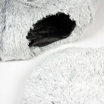 AnimalstoreXL Duvoplus - Snug Kattentunnel en Donutbed - 80x80x25cm Lichtgrijs
