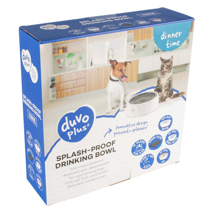 AnimalstoreXL Duvoplus Anti-Mors Drinkkom Poly 1200ml 22x22x7cm Wit/Grijs