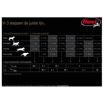 AnimalstoreXL Flexi - Rollijn Classic Koord Zwart 5m - Hondenriem