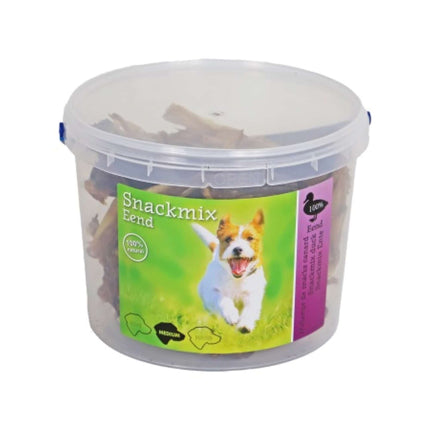 AnimalstorexL Snackmix Varken - Rund - Eend 500gr in Emmer