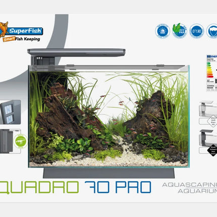 AnimalstoreXL Aquarium Quadro 70 Pro Zwart