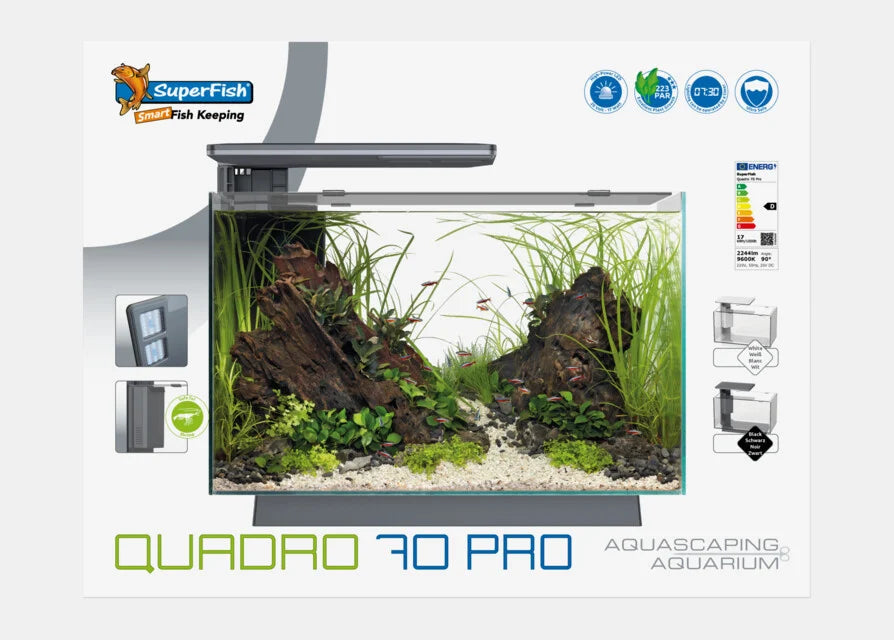 AnimalstoreXL Aquarium Quadro 70 Pro Zwart