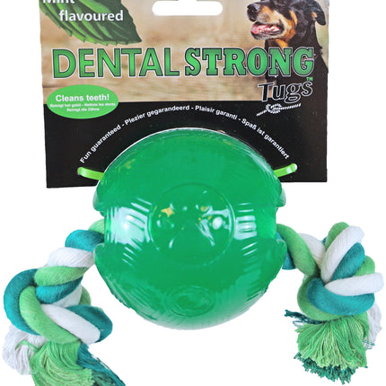 AnimalstoreXL Bal Rubber met Floss Groen 10cm