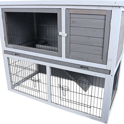 AnimalstoreXL Boon Kon.Hok Bouwp. met Lade met Ren Grijs Wit 114cm