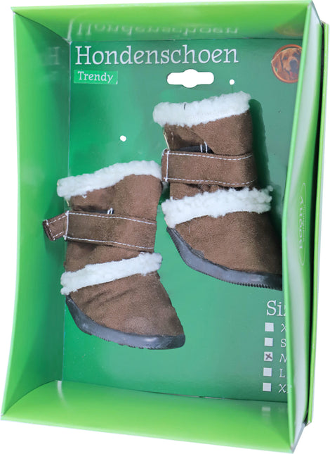 AnimalstoreXL Boon Hondenschoen Trend Bruin met Bont L 2 stuks