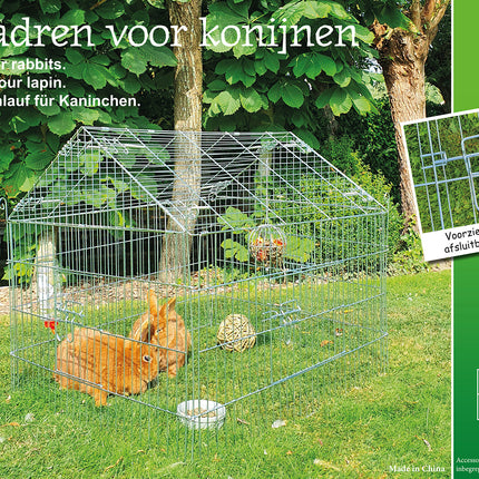 AnimalstoreXL Boon Draadren Puntdak Verzinkt 90x75x75cm