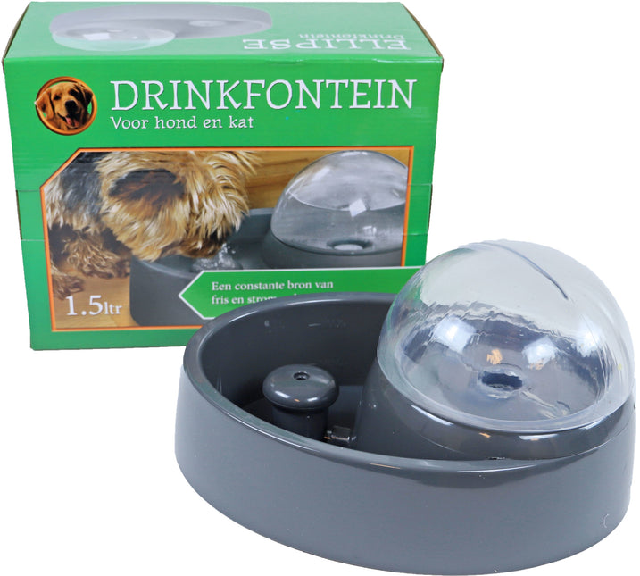 AnimalstoreXL Boon Drinkfontein Ellipse Antraciet 1.5 liter