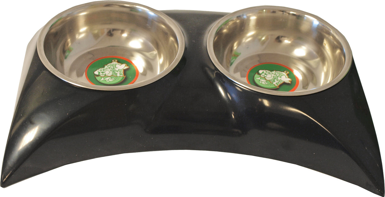 AnimalstoreXL Boon Eetbak Pl. RVS Hond Batman 2 Zwart 27cm