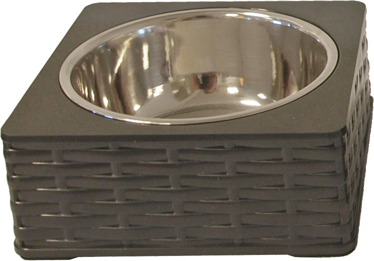 AnimalstoreXL Boon Eetbak Pl. RVS Wicker Zwart 15cm