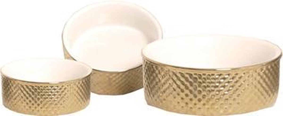 Boon Eetbak Steen Hond Prestige Goud Wit 18cm