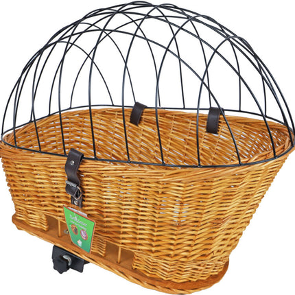 AnimalstoreXL Boon Fietsmand Riet Achterop met Rek Nat 42 57cm