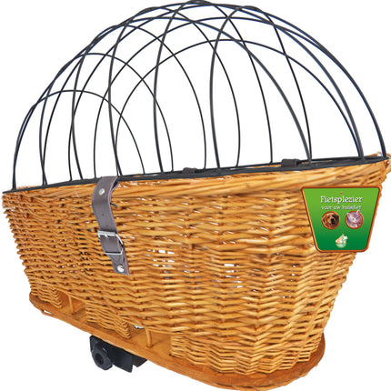 AnimalstoreXL Boon Fietsmand Riet Achterop met Rek Nat 42 57cm