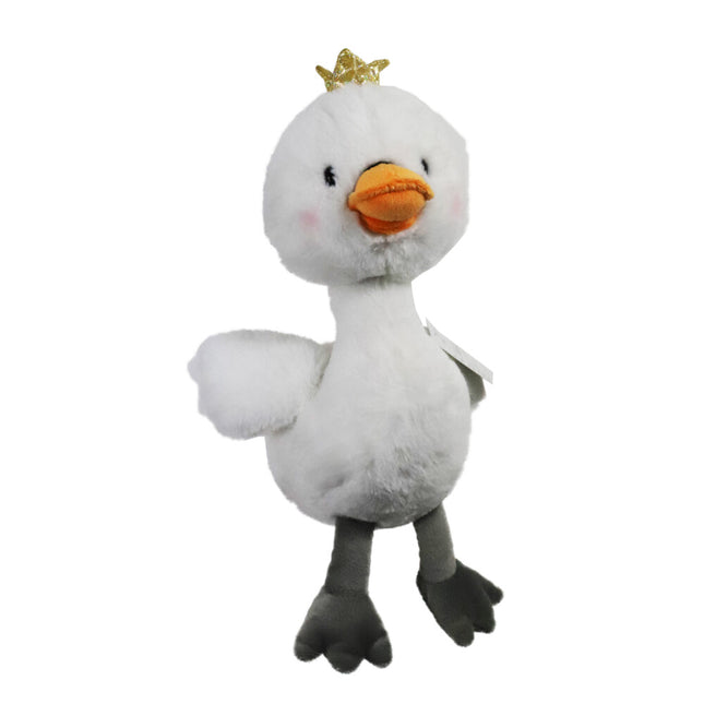Boon Gans Pluche Wit met Kroon en Piep 38cm - 50cm
