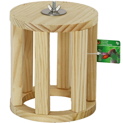 AnimalstoreXL Boon Hooiruif Rond Hout met Schroefhouder 16cm