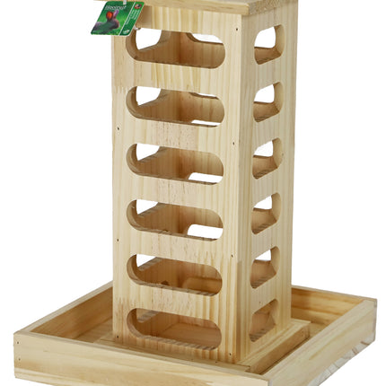 AnimalstoreXL Boon Hooiruif Toren Hout met Deksel met Voerbak 38cm