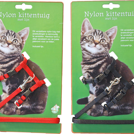 AnimalstoreXL Boon Kittentuig Nylon met Lijn Rood