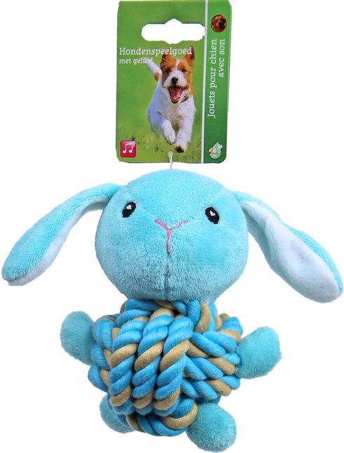 AnimalstoreXL Boon Konijn Pl. met Touwbal Buik en Piep 15cm