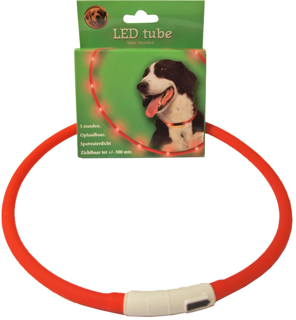 AnimalstoreXL Boon Ledtube Usb Oplb. Verstelb.Rood 20-70cm