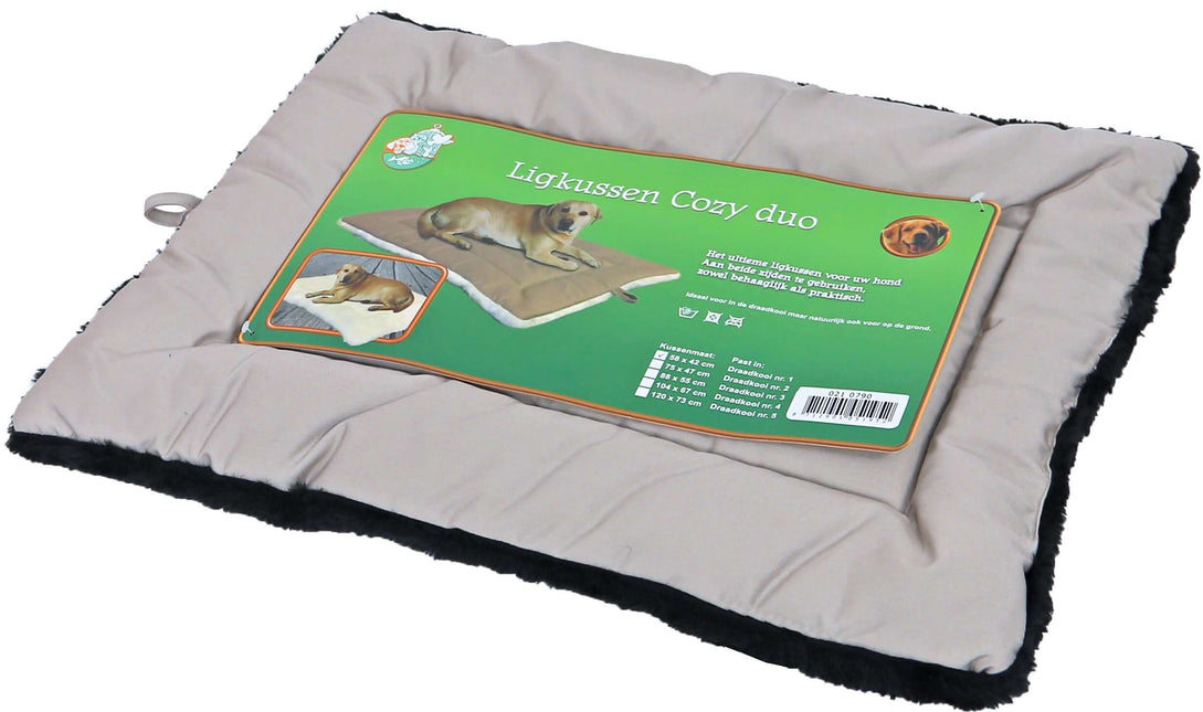 AnimalstoreXL Boon Ligkussen Cozy Duo Beige Zw. 58x42cm