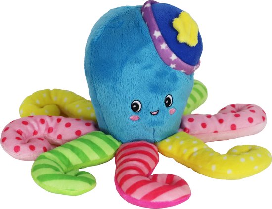 AnimalstoreXL Boon Octopus Pluche Multicolor met Piep 37cm