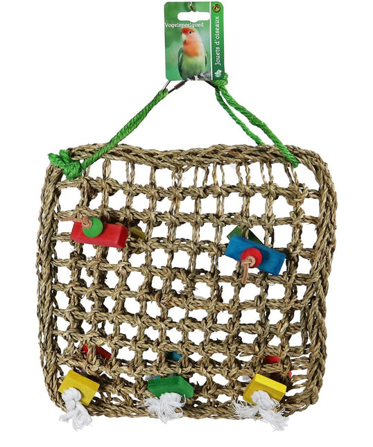 AnimalstoreXL Boon Zeegrasklimrek met Houten Klossen 29x29cm