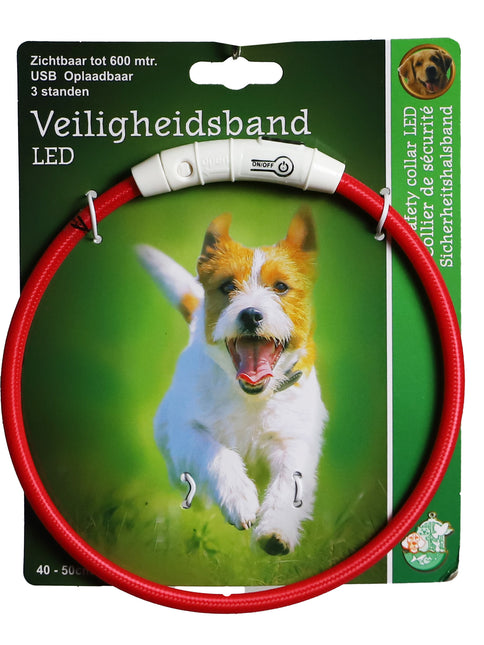 AnimalstoreXL Boon veiligheidshalsband LED nylon verstelbaar 40-50cm
