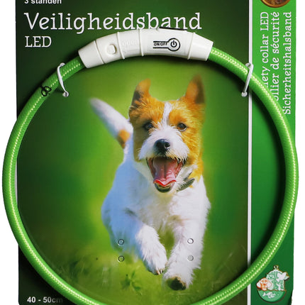 AnimalstoreXL Boon veiligheidshalsband LED nylon verstelbaar 40-50cm