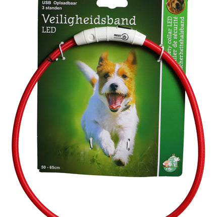 AnimalstoreXL Boon veiligheidshalsband LED nylon verstelbaar 50-65cm