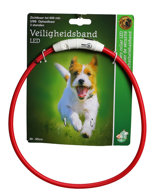AnimalstoreXL Boon veiligheidshalsband LED nylon verstelbaar 50-65cm