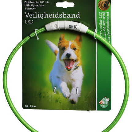 AnimalstoreXL Boon veiligheidshalsband LED nylon verstelbaar 50-65cm