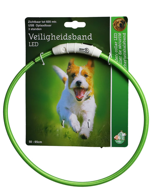 AnimalstoreXL Boon veiligheidshalsband LED nylon verstelbaar 50-65cm