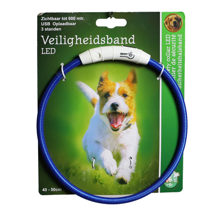 AnimalstoreXL Boon veiligheidshalsband LED nylon verstelbaar 50-65cm