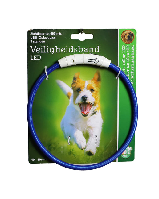 AnimalstoreXL Boon veiligheidshalsband LED nylon verstelbaar 50-65cm