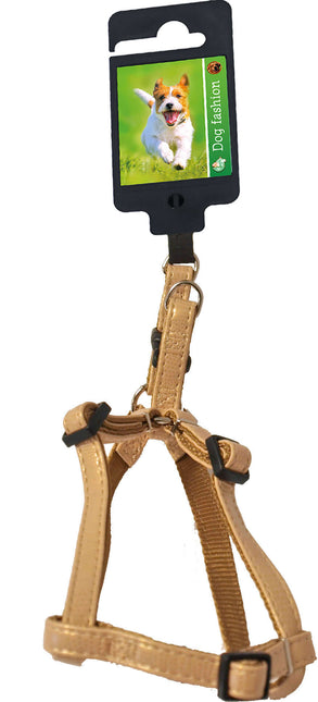 AnimalstoreXL Boon Tuig BH Nylon PU Beige 10mm 25-35cm